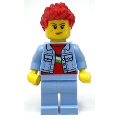Minifigurka LEGO Bright Light Blue Torso and Legs, Red Hair