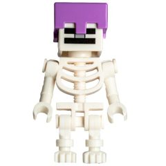 Minifigurka LEGO Skeleton, Square Skull, Medium Lavender Helmet (78132 Torso)