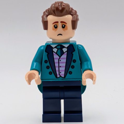Minifigurka LEGO Dark Turquoise Torso, Dark Blue Legs, Reddish Brown Hair