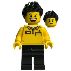 Minifigurka LEGO LEGO Store Employee - Yellow Torso, Black Legs, Black Hair