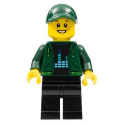 Minifigurka LEGO Dark Green Torso, Black Legs, Dark Green Cap
