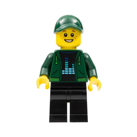 Minifigurka LEGO Dark Green Torso, Black Legs, Dark Green Cap