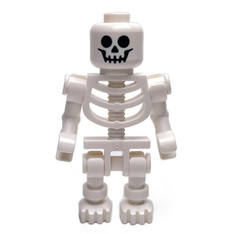 Minifigurka LEGO Skeleton, Standard Face, Bent Arms (78132 Torso)