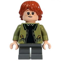 Minifigurka LEGO Ron Weasley, Olive Green Jacket, Dirt On Nose