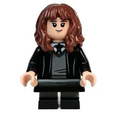 Minifigurka LEGO Hermione Granger, Gryffindor Robe Open with Tie, Short Legs, Skirt