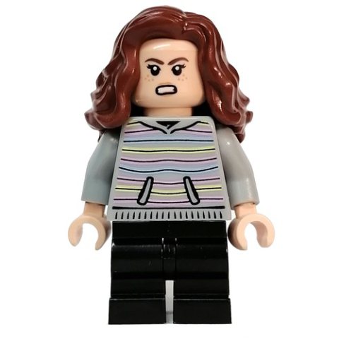 Minifigurka LEGO Hermione Granger, Light Bluish Gray Sweater with Stripes, Medium Black Legs