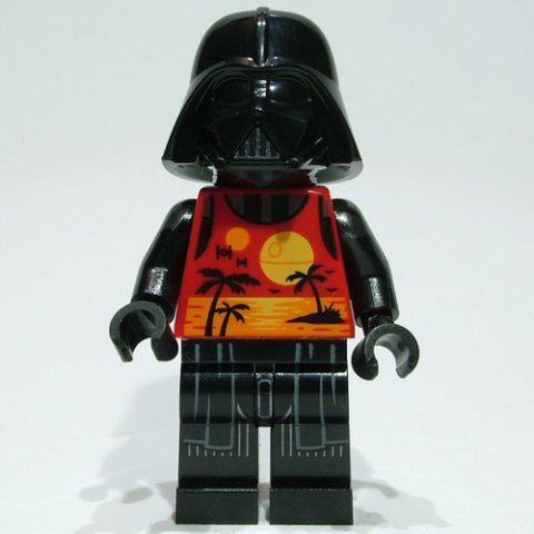 Minifigurka LEGO Darth Vader, Vest with Sunset and Palm Tree Silhouettes