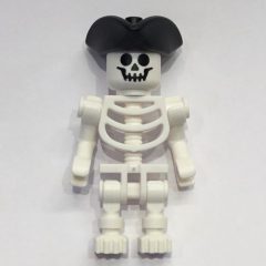 Minifigurka LEGO Skeleton, Standard Face, Bicorne Hat (60115 Torso)