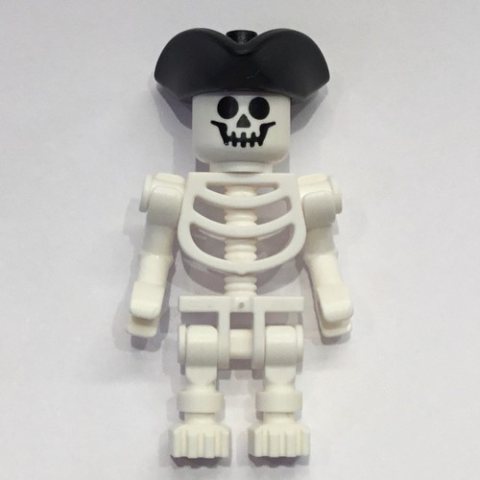 Minifigurka LEGO Skeleton, Standard Face, Bicorne Hat (60115 Torso)