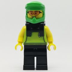 Minifigurka LEGO Lime Torso, Black Legs, Lime Helmet, Neck Bracket