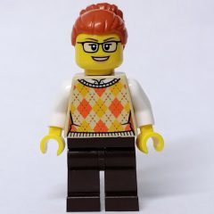 Minifigurka LEGO Tan Torso, Dark Brown Legs, Dark Orange Hair
