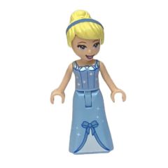 Minifigurka LEGO Cinderella - Bright Light Blue Dress, White Under-Dress - Thin Hinge