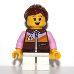 Minifigurka LEGO Kid - Reddish Brown Torso, White Legs, Reddish Brown Hair
