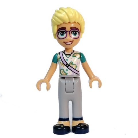 Minifigurka LEGO Olly - White Top, Light Bluish Grey Pants