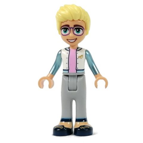 Minifigurka LEGO Olly - White Top with Metal Blue Arms, Light Bluish Grey Pants