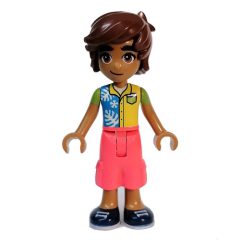 Minifigurka LEGO Leo - Colored Top, Coral Pants