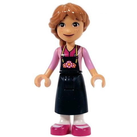 Minifigurka LEGO Fiona - Bright Pink Shirt, Dark Blue Apron