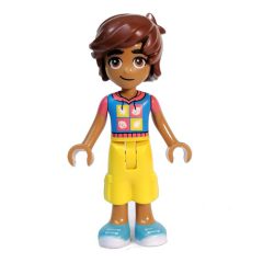 Minifigurka LEGO Leo - Dark Azure Top, Yellow Pants