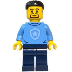 Minifigurka LEGO Police Officer, Sweater with Police Badge, Black Hair, Goatee and Hearing Aid