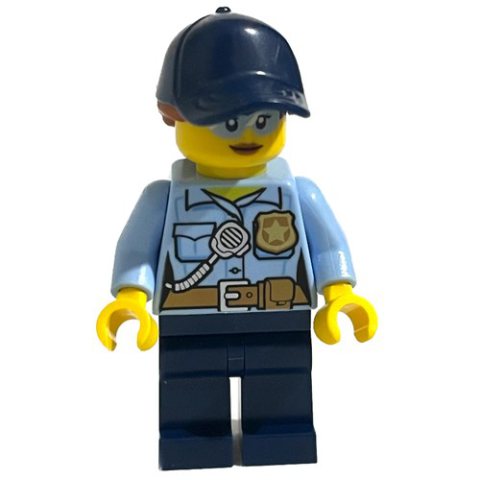 Minifigurka LEGO Police Officer, Bright Light Blue Shirt, Dark Blue Legs and Cap