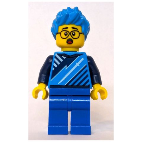 Minifigurka LEGO Gamer, Dark Azure Top and Hair, Blue Legs