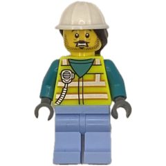Minifigurka LEGO Man, Vibrant Yellow Safety Vest, White Hard Hat