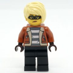 Minifigurka LEGO Criminal, Dark Orange Jacket, Black Legs, Bright Light Yellow Hair