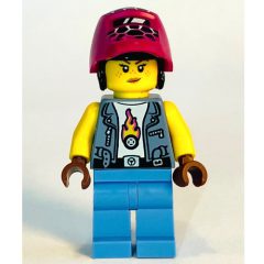 Minifigurka LEGO Mech Max, Sand Blue Vest, Medium Blue Legs, Magenta Hair