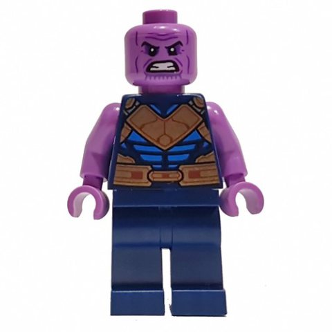 Minifigurka LEGO Thanos, Dark Blue and Gold Outfit, Medium Lavender Arms