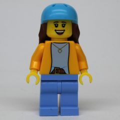Minifigurka LEGO Orange Torso, Medium Blue Legs, Medium Azure Helmet