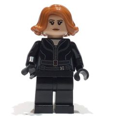 Minifigurka LEGO Black Widow, Black Jumpsuit, Plain Legs