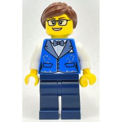 Minifigurka LEGO Drummer - Blue Torso, Dark Blue Legs, Reddish Brown Hair