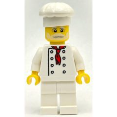 Minifigurka LEGO Pizza Chef - White Torso, White Legs, White Hat, White Beard