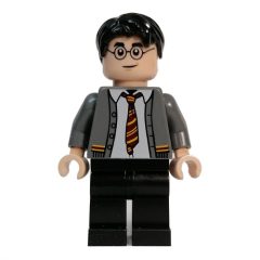 Minifigurka LEGO Harry Potter, Gryffindor Sweater Open, Black Legs