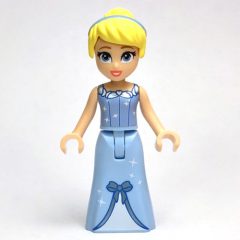 Minifigurka LEGO Cinderella - Bright Light Blue Dress, White Under-Dress - Thin Hinge, Hair Band