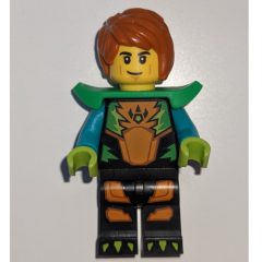 Minifigurka LEGO Stunt Rider, Black, Orange, and Green Race Suit