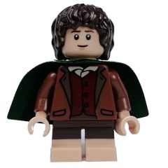 Minifigurka LEGO Frodo - Dark Green Cape, Reddish Brown Torso