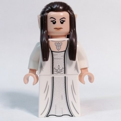 Minifigurka LEGO Arwen - White Torso, Dress, Dark Brown Hair