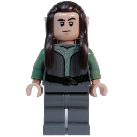 Minifigurka LEGO Elf - Dark Bluish Grey Torso, Legs, Dark Brown Hair