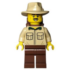 Minifigurka LEGO Tan Torso, Reddish Brown Legs, Tan Hat