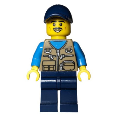 Minifigurka LEGO Dark Tan Torso, Dark Blue Legs, Dark Blue Hat