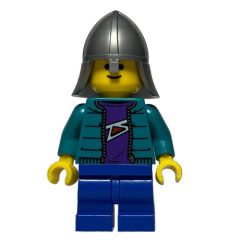 Minifigurka LEGO Child - Dark Turquoise Torso, Blue Medium Legs, Flat Silver Knight Helmet