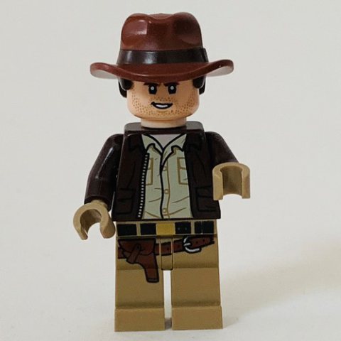 Minifigurka LEGO Indiana Jones in Dark Brown Jacket, Tan Shirt, Dark Tan Hands
