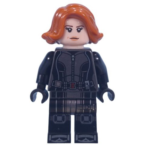 Minifigurka LEGO Black Widow, Pearl Dark Gray Jumpsuit, Medium Azure Highlights