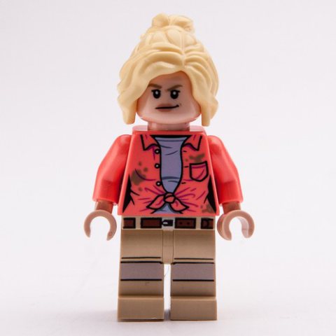 Minifigurka LEGO Ellie Sattler, Coral Shirt, Ponytail, Open Mouth