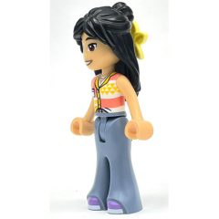 Minifigurka LEGO Liann - Coral/Bright Light Orange Top, Sand Blue Legs, Flower