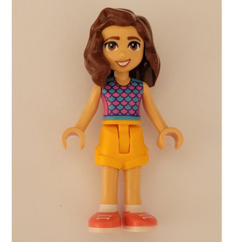Minifigurka LEGO Luna - Bright Light Blue Top, Bright Light Orange Skirt