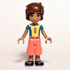 Minifigurka LEGO Leo - Yellow Shirt, Coral Pants