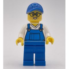 Minifigurka LEGO Man, Blue Overalls, Blue Cap