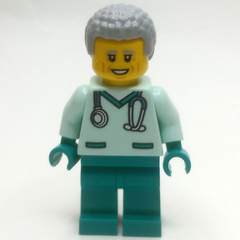 Minifigurka LEGO Vet, Light Aqua and Dark Turquoise Scrubs